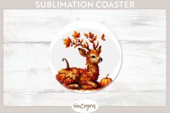 Fall Antelope Animal v4 Round Coaster Sublimation Product Image 1