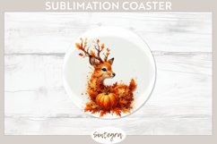 Fall Antelope Animal v6 Round Coaster Sublimation Product Image 1
