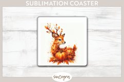 Fall Antelope Animal v6 Square Coaster Sublimation Product Image 1