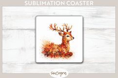 Fall Antelope Animal v8 Square Coaster Sublimation Product Image 1