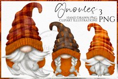 Fall Autumn Gnomes Watercolor Clipart Png