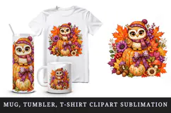 Fall autumn tumbler, mug wrap, clipart sublimation design Product Image 1