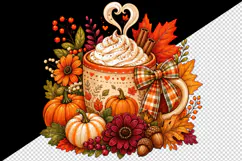 Fall autumn tumbler, mug wrap, clipart sublimation design Product Image 2