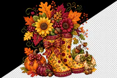 Fall autumn tumbler, mug wrap, clipart sublimation design Product Image 2