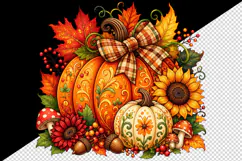 Fall autumn tumbler, mug wrap, clipart sublimation design Product Image 2