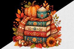 Fall autumn tumbler, mug wrap, clipart sublimation design Product Image 2