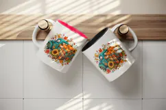 Fall autumn tumbler, mug wrap, clipart sublimation design Product Image 3