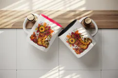 Fall autumn tumbler, mug wrap, clipart sublimation design Product Image 3