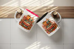 Fall autumn tumbler, mug wrap, clipart sublimation design Product Image 3