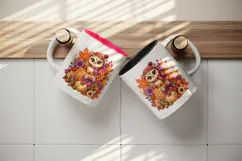 Fall autumn tumbler, mug wrap, clipart sublimation design Product Image 3