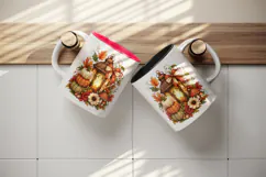Fall autumn tumbler, mug wrap, clipart sublimation design Product Image 3