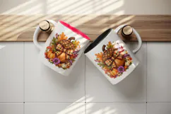 Fall autumn tumbler, mug wrap, clipart sublimation design Product Image 3