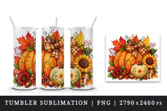 Fall autumn tumbler, mug wrap, clipart sublimation design Product Image 4