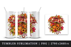 Fall autumn tumbler, mug wrap, clipart sublimation design Product Image 4