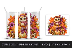 Fall autumn tumbler, mug wrap, clipart sublimation design Product Image 4