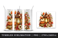 Fall autumn tumbler, mug wrap, clipart sublimation design Product Image 4