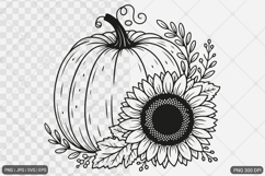 Pumpkin Fall Autumn SVG PNG Sublimation Product Image 1