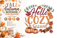 Fall Quotes Sublimation SVG PNG Product Image 1