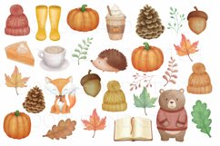 Autumn/Fall Watercolor Clipart Illustrations Product Image 2