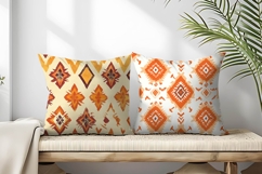 Fall Aztec Orange Pattern Digital Paper Product Image 2