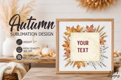 Cozy farmhouse background Fall maple leaves frame for text Product Image 1
