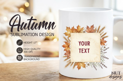 Cozy farmhouse background Fall maple leaves frame for text Product Image 2