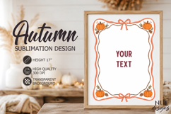 Pumpkin Border Frame Coquette Autumn background Product Image 1