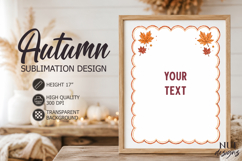 Maple leaves Border Frame Coquette Autumn background Product Image 1