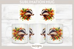 Fall Badger Animal v1 Mug Wrap Sublimation Product Image 1