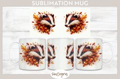 Fall Badger Animal v2 Mug Wrap Sublimation Product Image 1