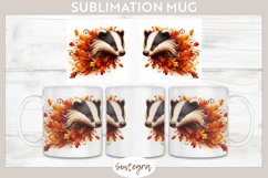 Fall Badger Animal v3 Mug Wrap Sublimation Product Image 1