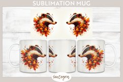 Fall Badger Animal v8 Mug Wrap Sublimation Product Image 1