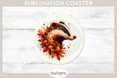 Fall Badger Animal v8 Round Coaster Sublimation Product Image 1