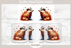 Fall Badger Animal v9 Mug Wrap Sublimation Product Image 1