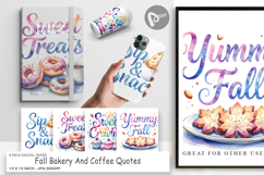 Fall Bakery &amp; Coffee Quotes Digital Paper Product Image 1