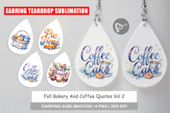 Fall Bakery &amp; Coffee Quotes Earring Product Image 1
