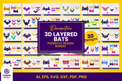 fall-bat-craft designs-paper cutting-laser cut-3d layered svg-3d bat svg-layered-decorative