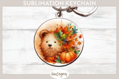 Fall Bear Animal v2 Round Keychain Sublimation Product Image 1