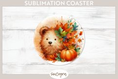 Fall Bear Animal v2 Round Coaster Sublimation Product Image 1