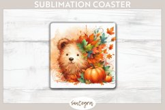 Fall Bear Animal v2 Square Coaster Sublimation Product Image 1