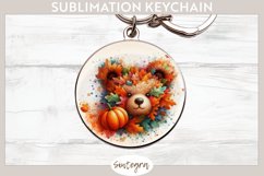 Fall Bear Animal v3 Round Keychain Sublimation Product Image 1
