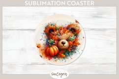Fall Bear Animal v3 Round Coaster Sublimation Product Image 1