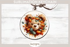 Fall Bear Animal v7 Round Keychain Sublimation Product Image 1