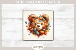 Fall Bear Animal v7 Square Coaster Sublimation Product Image 1