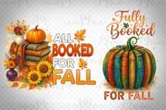 All Booked for Fall PNG | Fully Booked Autumn Pumpkin Design Product Image 1