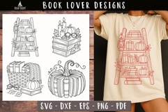 Fall Book Lover SVG designs Autumn Library