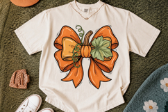 Fall bow png,Orange bow,pumpkin sublimation Product Image 2