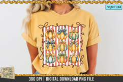 Fall Bow Pumpkins is a professional design that is available at 300dpi PNG to use for Sublimation, iron-on transfer, DTG Printing and normal printing.