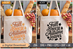 Fall Breeze Autumn Leaves SVG File | Fall SVG | Autumn SVG Product Image 2