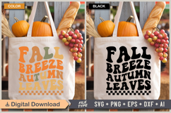 Fall Breeze Autumn Leaves SVG File | Fall Retro SVG Product Image 2